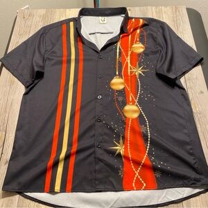 Hardaddy Men’s Christmas Holiday Season Short Sleeve Button Shirt Medium
